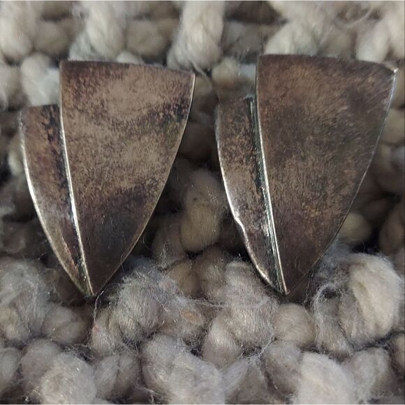 Sterling Silver 925 Vintage Clip On Earrings Large 3D Puff - Picture 7 of 14